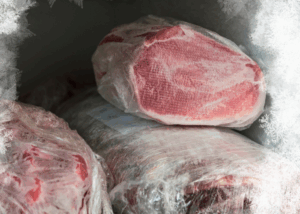 Raw frosted meat - with frost graphic on the edges